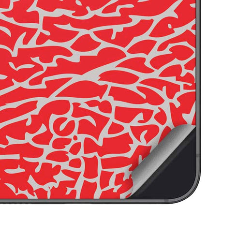 Elephant Print Red Galaxy S25 Skin
